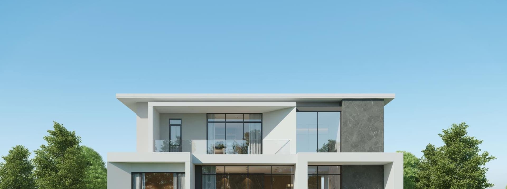 Family in front of a new home